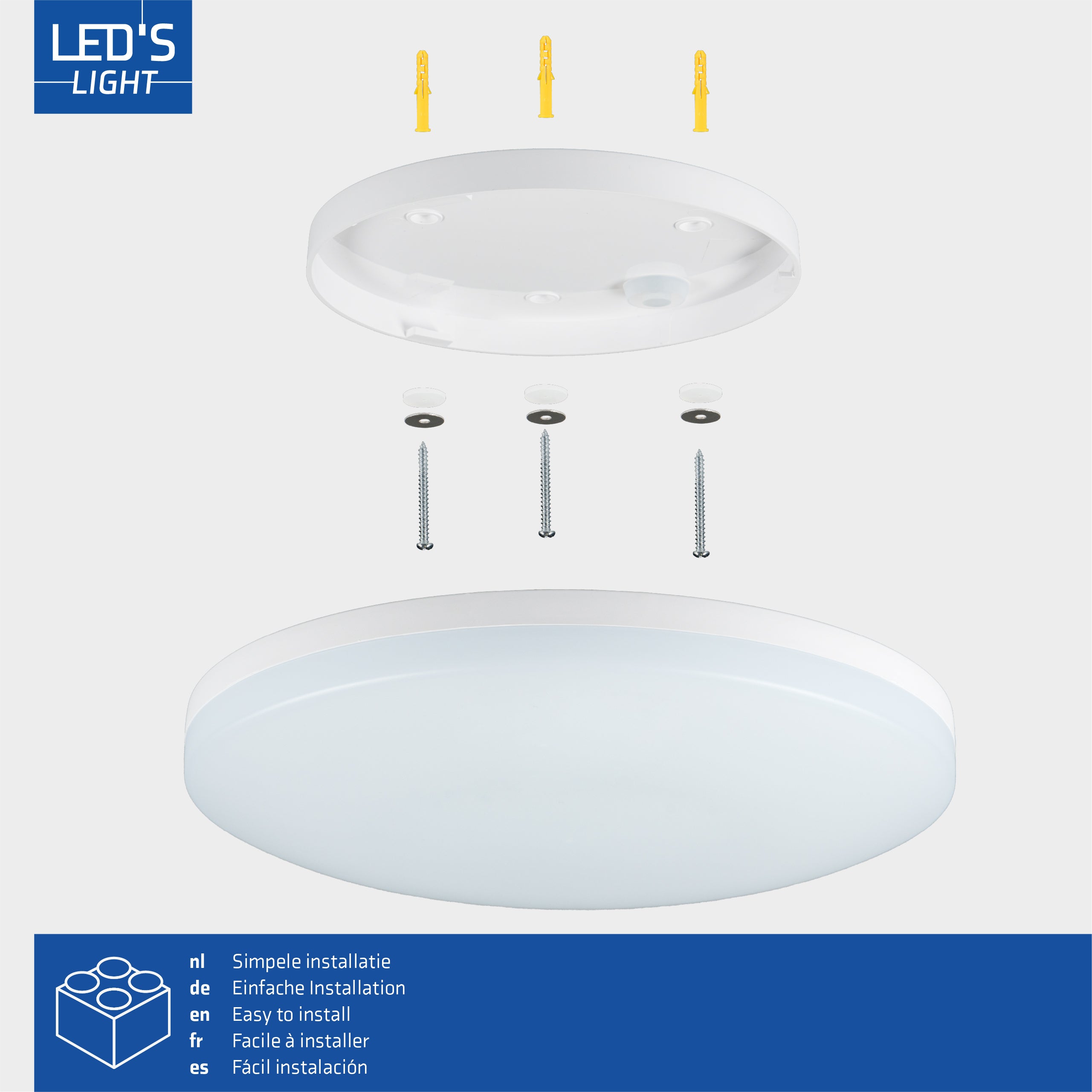 LED's Light Plafondlamp 30 cm - dimbaar in 6 standen - Alle binnenruimtes - IP54 Plafondlampen LED.nl