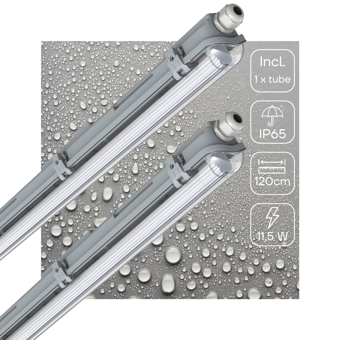 2 PACK - LED's Light Complete LED TL lamp met LED buis 120 cm - Binnen en buiten - 2130 lm - 1x11,5W - 4000K LED.nl