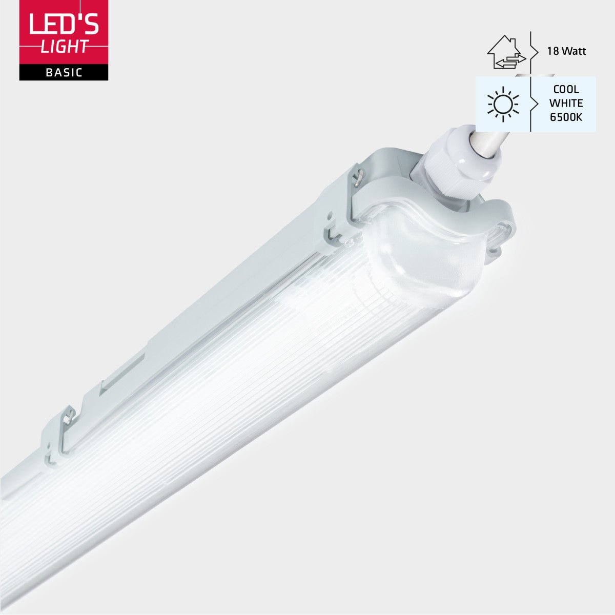 6 PACK - LED's Light LED TL armatuur met lamp 120 cm - Koud wit licht 6500 K - Waterdicht - Complete set LED.nl