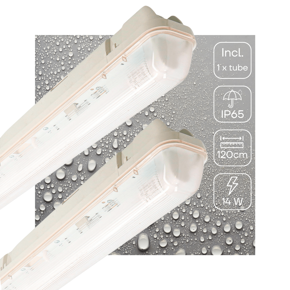 2 PACK - LED's Light LED TL armatuur met sensor 120 cm - Bewegingssensor en nachtsensor - Waterdicht - 2100 lm LED.nl