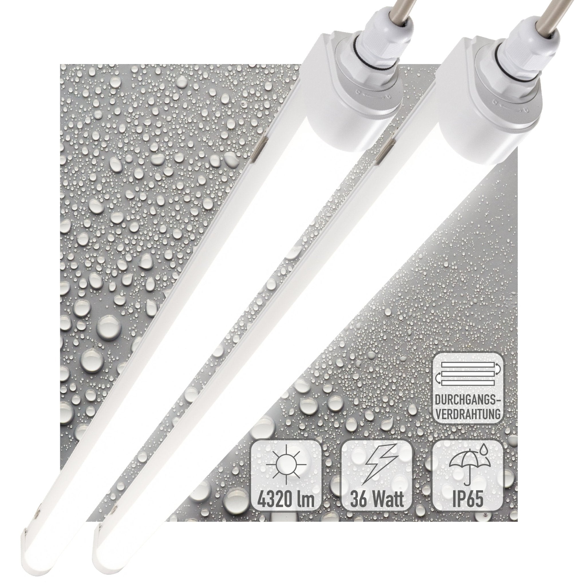 2 PACK - LED's Light LED TL lamp compleet 120 cm - Koppelbaar tot 10 lampen - Waterdicht - IP65 TL verlichting LED.nl