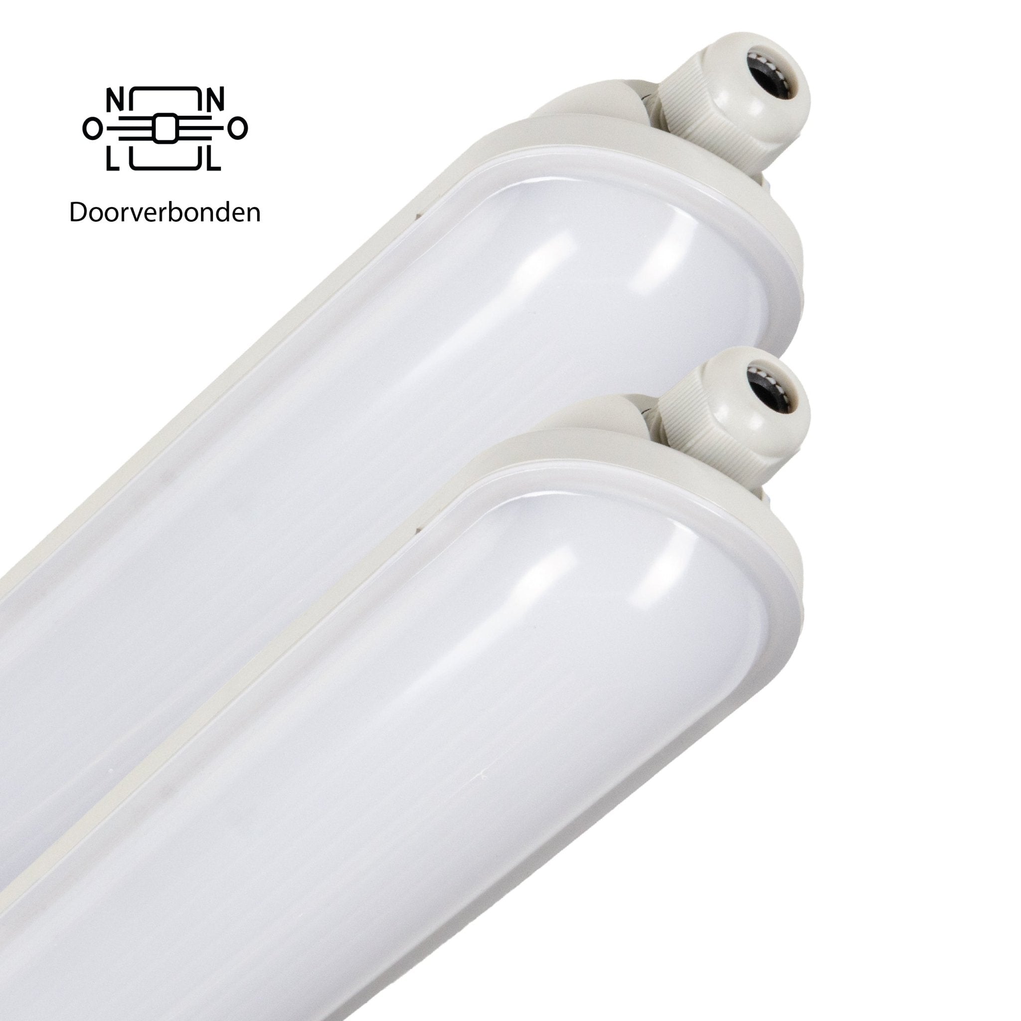 2 PACK - LED's Light Pro TL armatuur compleet 60 cm - Koppelbaar - IP65 Waterdicht - 2400 lm - 15W - 160lm/w LED.nl