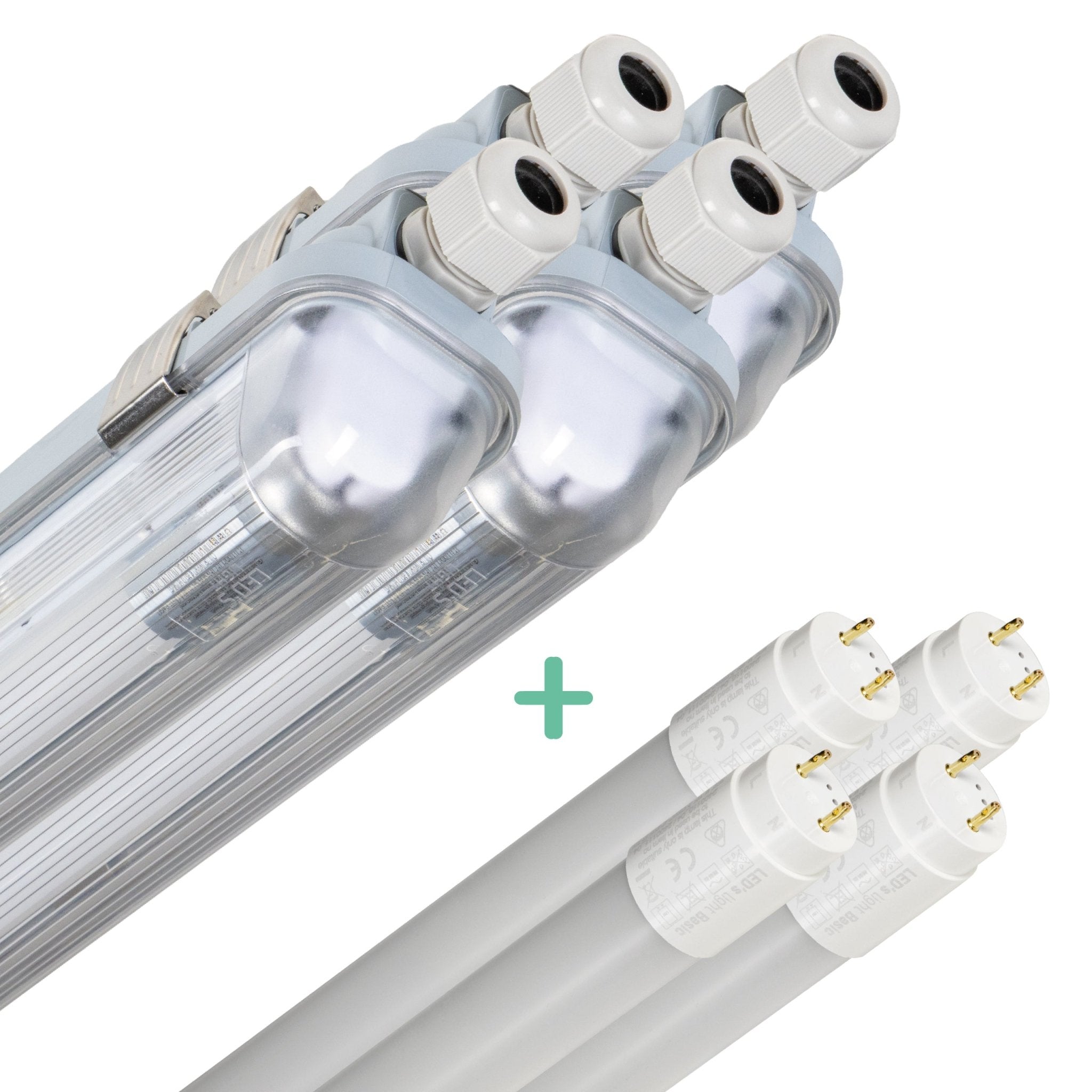 4 PACK - LED's Light Complete LED TL lamp met LED buis 120 cm - Binnen en buiten - 2130 lm - 1x11,5W - 4000K - High Efficiency - Energie Label B LED.nl