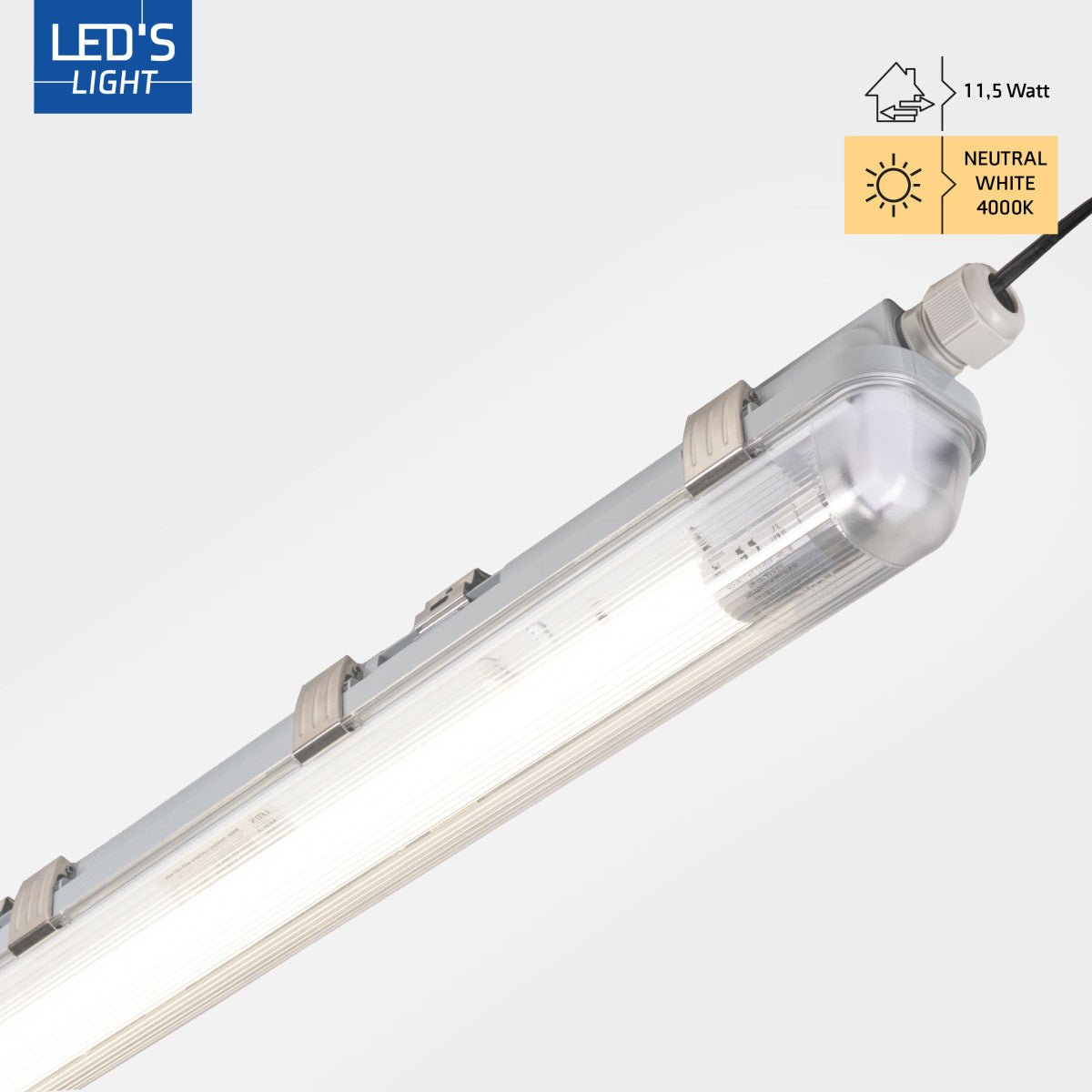 4 PACK - LED's Light Complete LED TL lamp met LED buis 120 cm - Binnen en buiten - 2130 lm - 1x11,5W - 4000K LED.nl