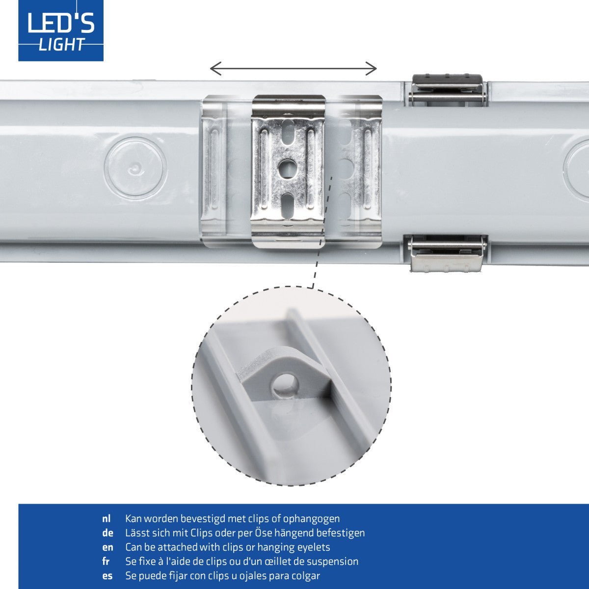 4 PACK - LED's Light Complete LED TL lamp met LED buis 120 cm - Binnen en buiten - 2130 lm - 1x11,5W - 4000K LED.nl