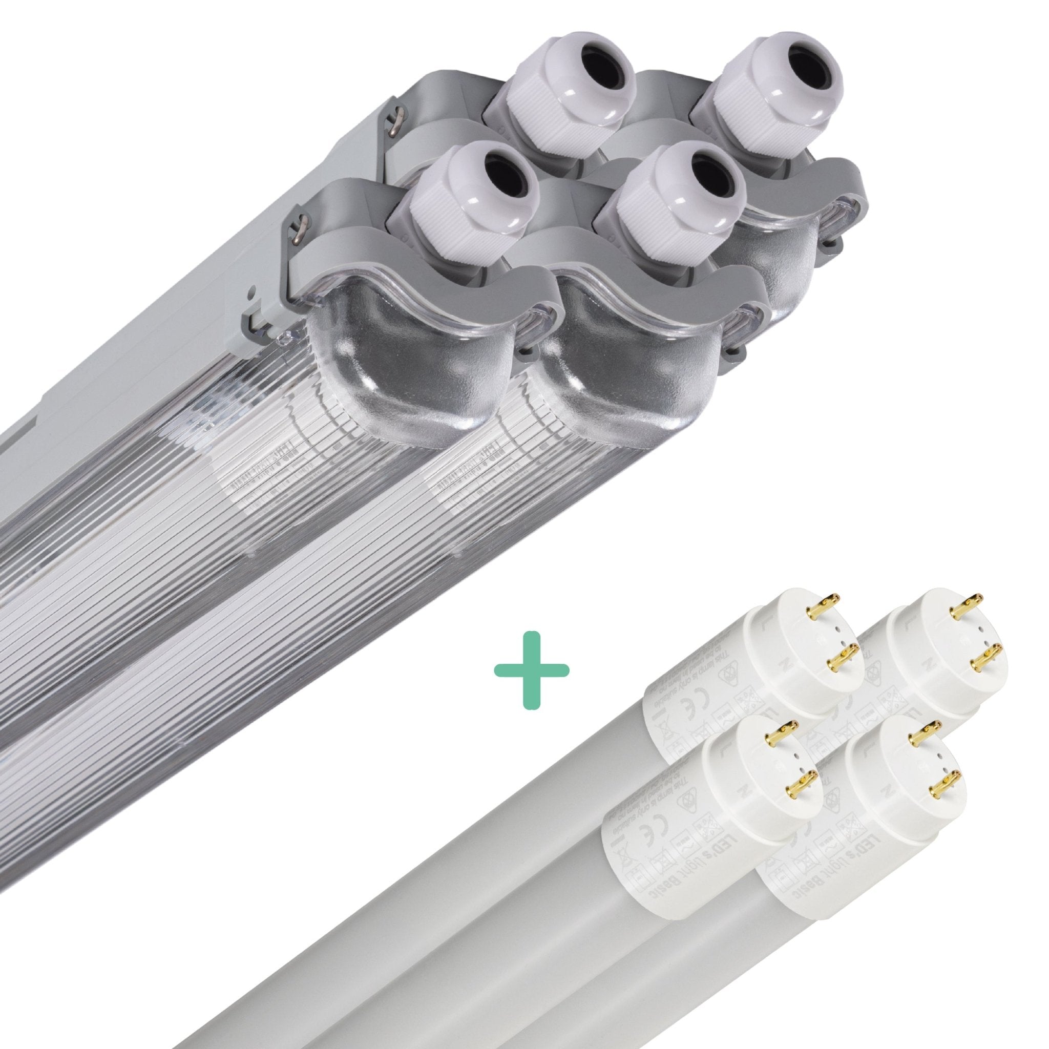 4 PACK - LED's Light LED TL armatuur 60 cm compleet met LED TL buis - 1080lm - 9W - 4000K LED.nl