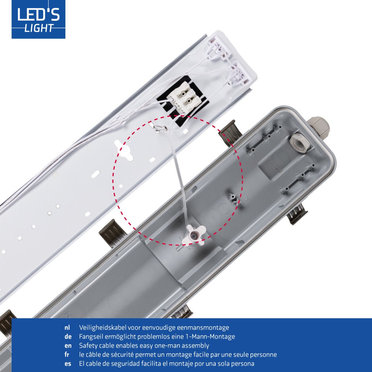 LED's Light Dubbele LED TL lamp 150 cm - compleet met LED buizen - Binnen en buiten - 6120 lm - 2x16.5W - 4000K - 185lm/w - Energielabel B TL verlichting LED.nl