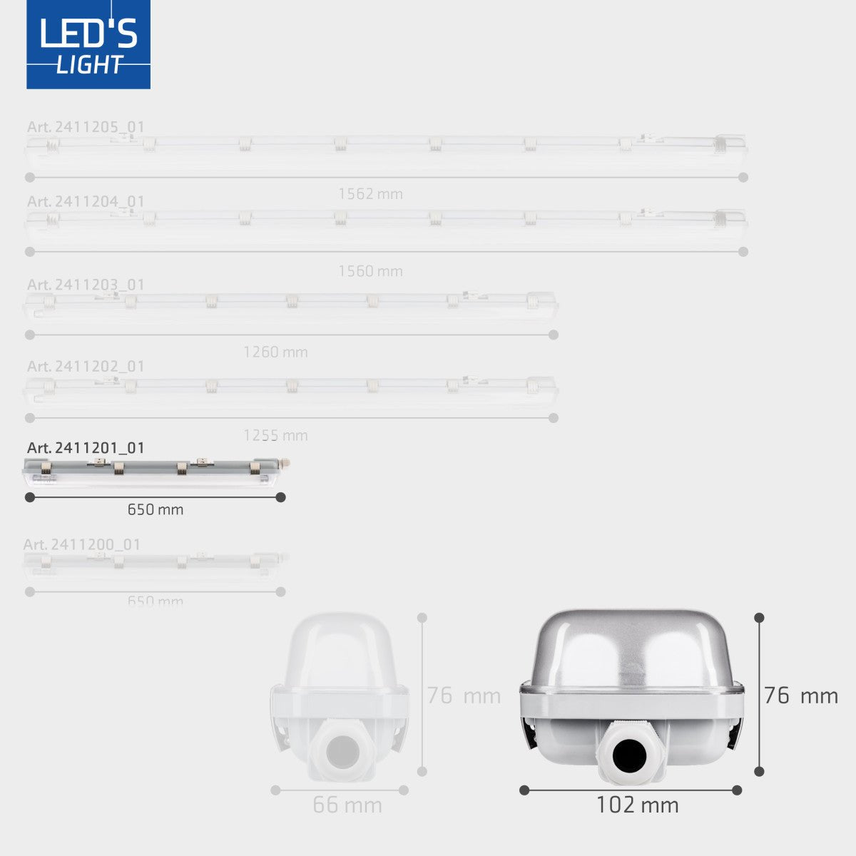 LED's Light Dubbele LED TL lamp 120 cm - compleet met LED buizen - Binnen en buiten - 4260 lm - 4000K - 2x11.5W - 185lm/w - Energielabel B TL verlichting LED.nl