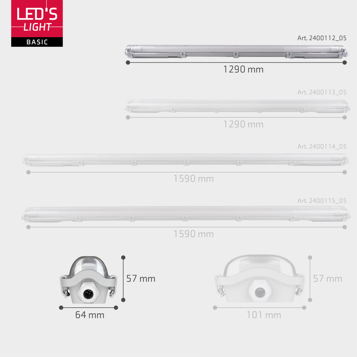 6 PACK - LED's Light LED TL armatuur met lamp 120 cm - Koud wit licht 6500 K - Waterdicht - Complete set LED.nl