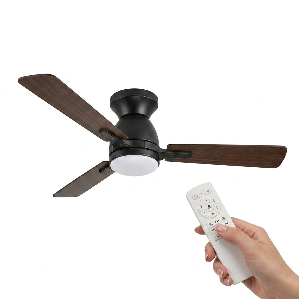 LED's Light Plafondventilator met lamp 106cm 2in1 Hout/Zwart 53W 2200lm 1800K/4000K