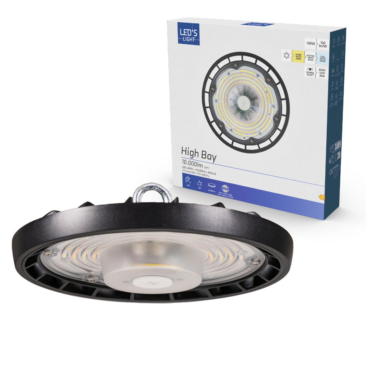 LED's Light High Bay - 100W 11000lm 3000K/4000K/6000K CCT Powerselect High bays LED.nl
