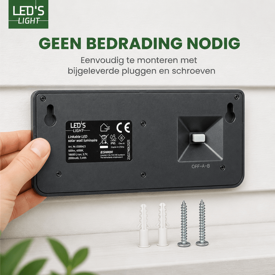 LED's Light Bluetooth Linkable Koppelbare LED Solar Wandlamp met Bewegingssensor - LED.nl