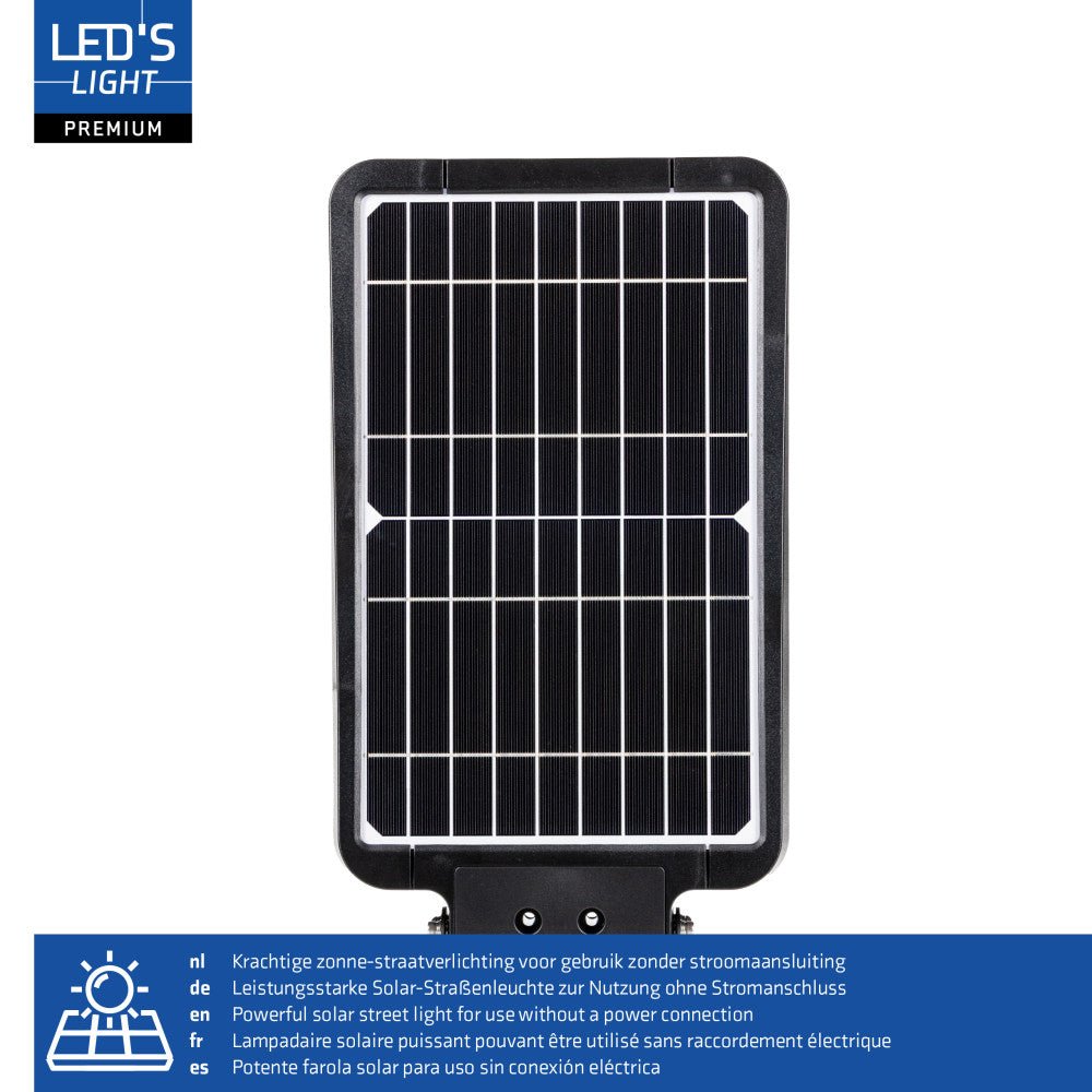 LED's Light LED Solar buitenstraatverlichting straatverlichting Lantaarnpaal 3000 lm 4000 K – Zwart Schijnwerpers LED.nl
