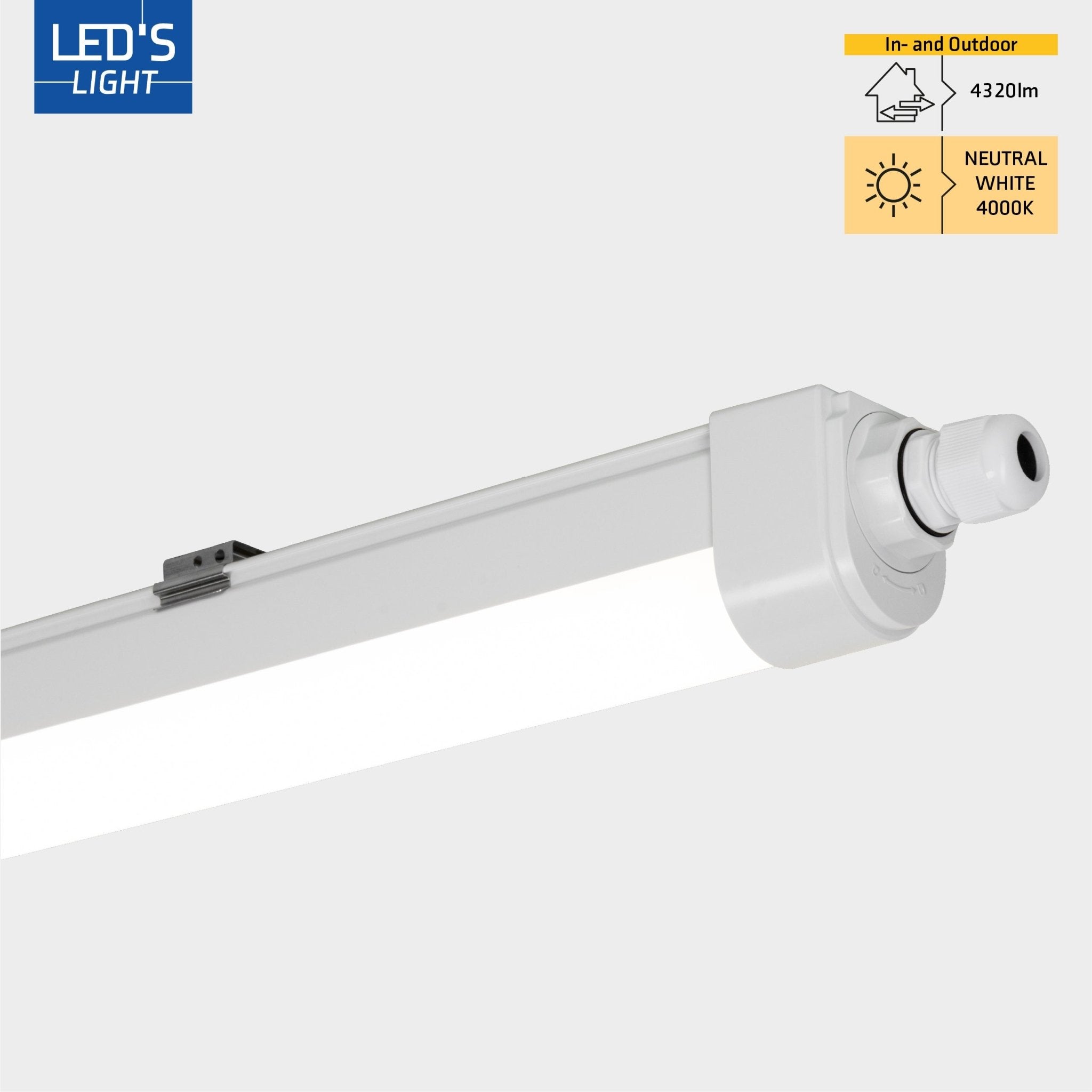 LED's Light LED TL lamp compleet - 36W, 120cm, 4320lm 4000K - IP65 IK08 - Koppelbaar TL verlichting LED.nl