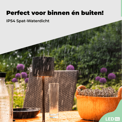 LED's Light Oplaadbare LED Tafellamp - Dimbaar via aanraking - Binnen en buiten - Wit Tafellampenen LED.nl