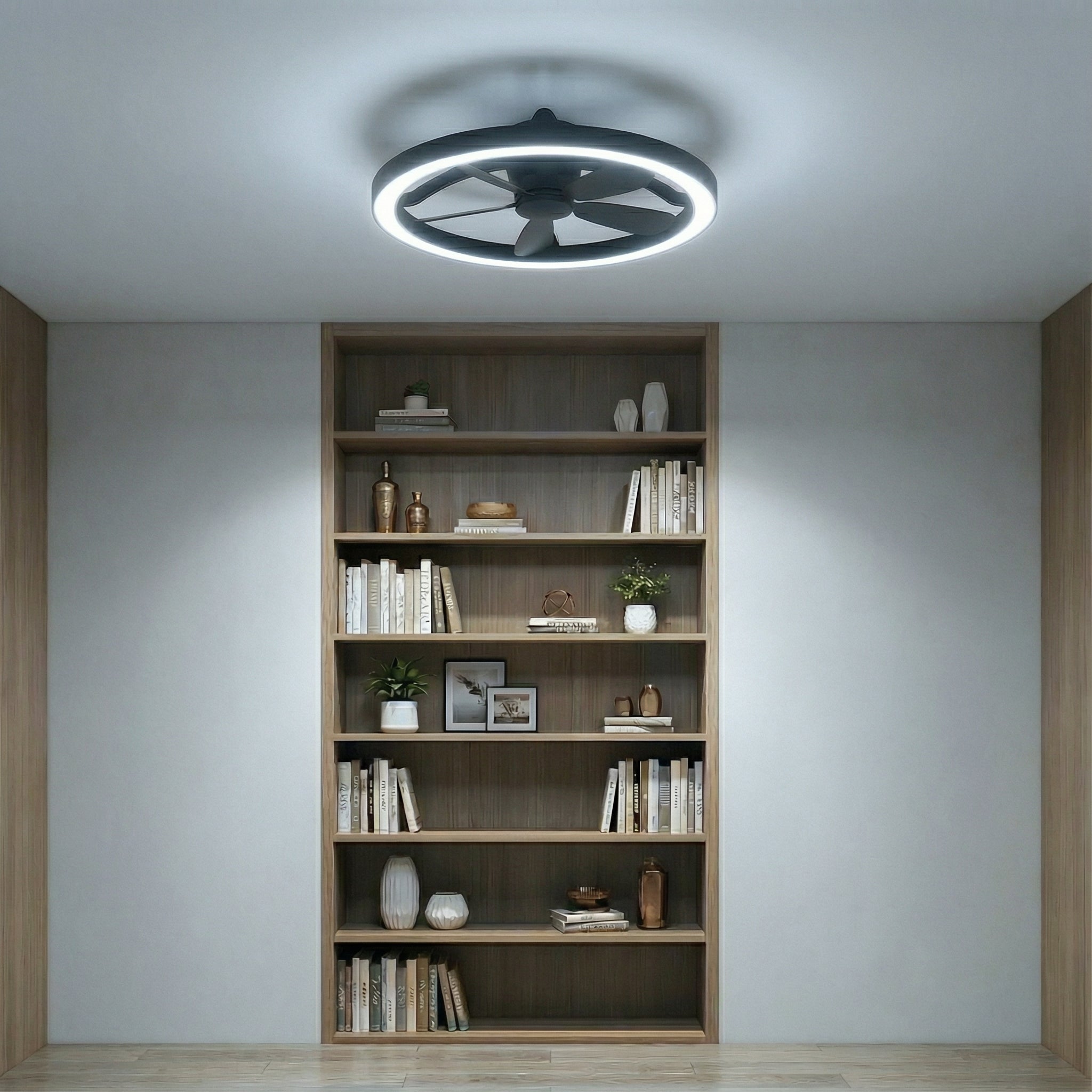 LED's Light Plafond ventilator met lamp Zwart 61,3cm - 27W - 2500lm - Verstelbare kleurtemperatuur - Dimbaar - Incl afstandbediening Plafondventilatoren LED.nl