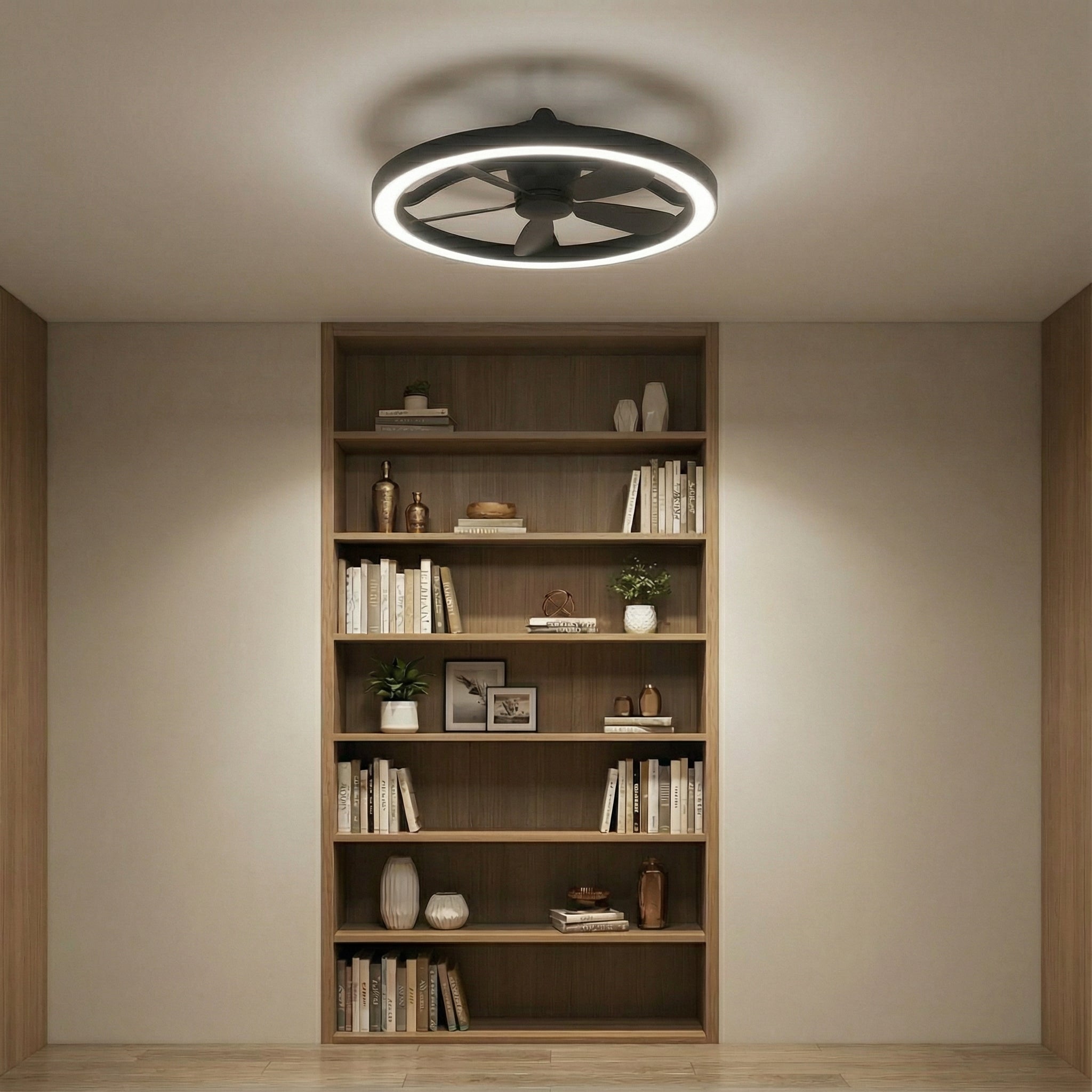 LED's Light Plafond ventilator met lamp Zwart 61,3cm - 27W - 2500lm - Verstelbare kleurtemperatuur - Dimbaar - Incl afstandbediening Plafondventilatoren LED.nl