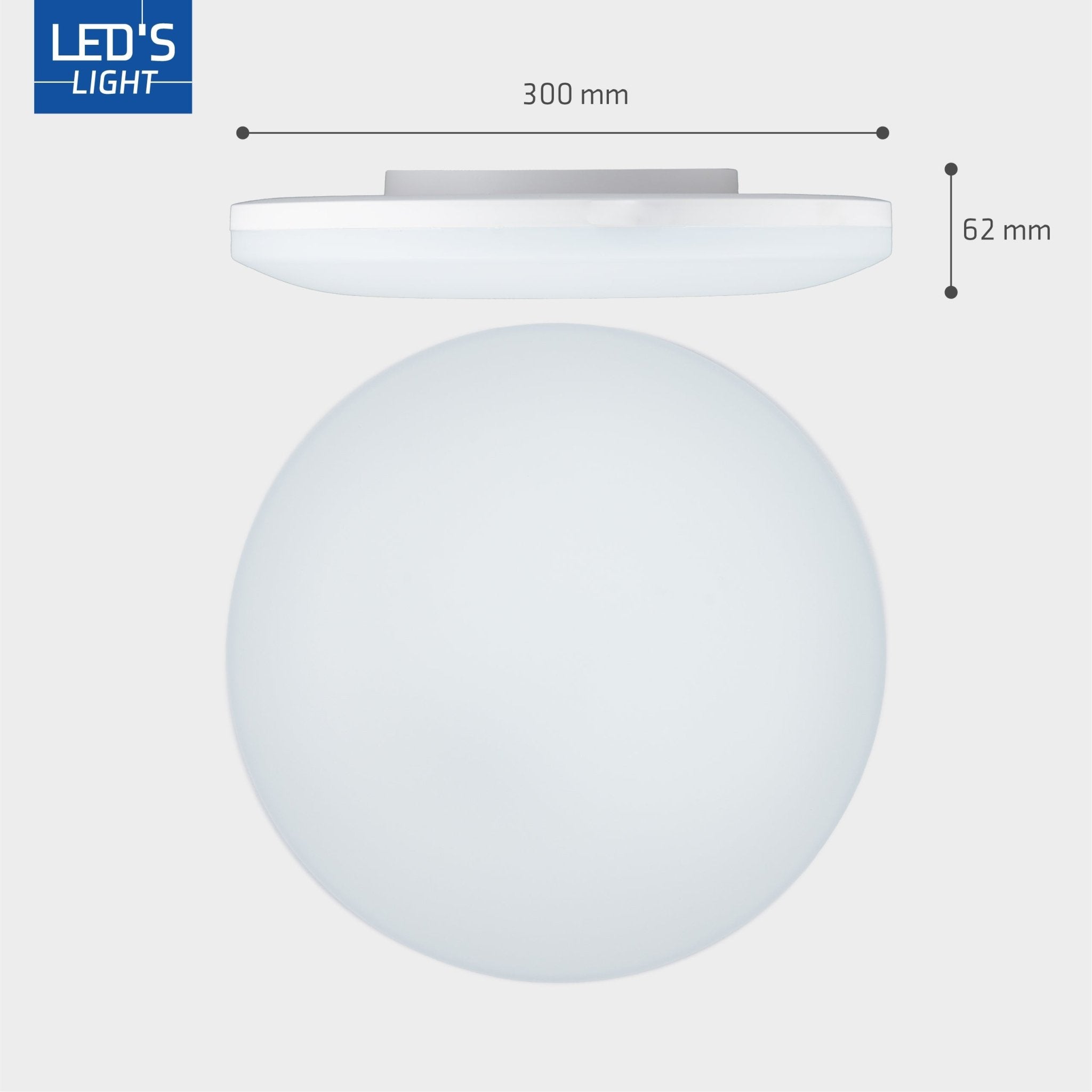 LED's Light Plafondlamp 30 cm - dimbaar in 6 standen - Alle binnenruimtes - IP54 Plafondlampen LED.nl