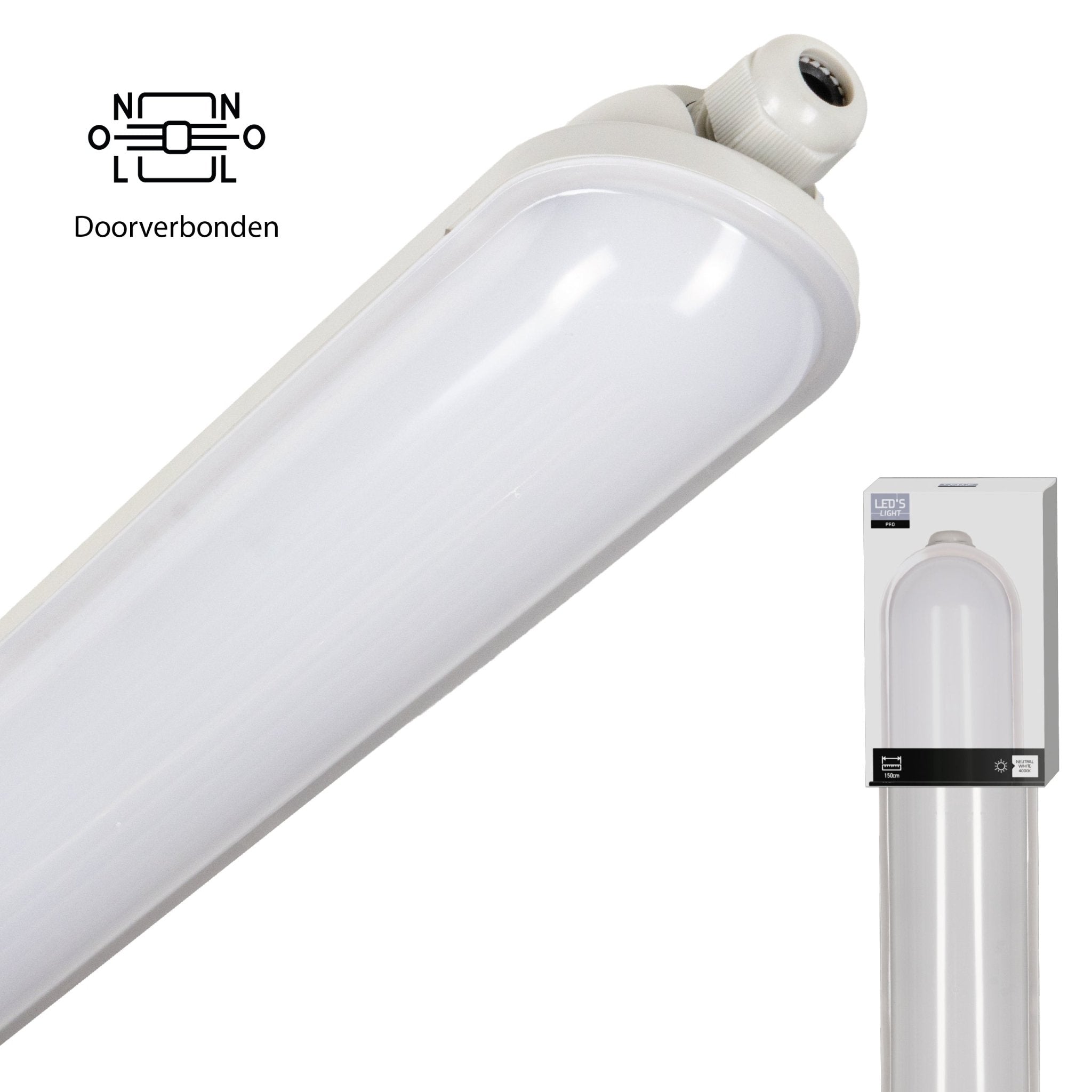 LED's Light Pro Premium LED TL armatuur compleet 150 cm - Waterdicht IP65 - 23W -3680lm - 4000K - 160lm/w - D mark TL verlichting LED.nl