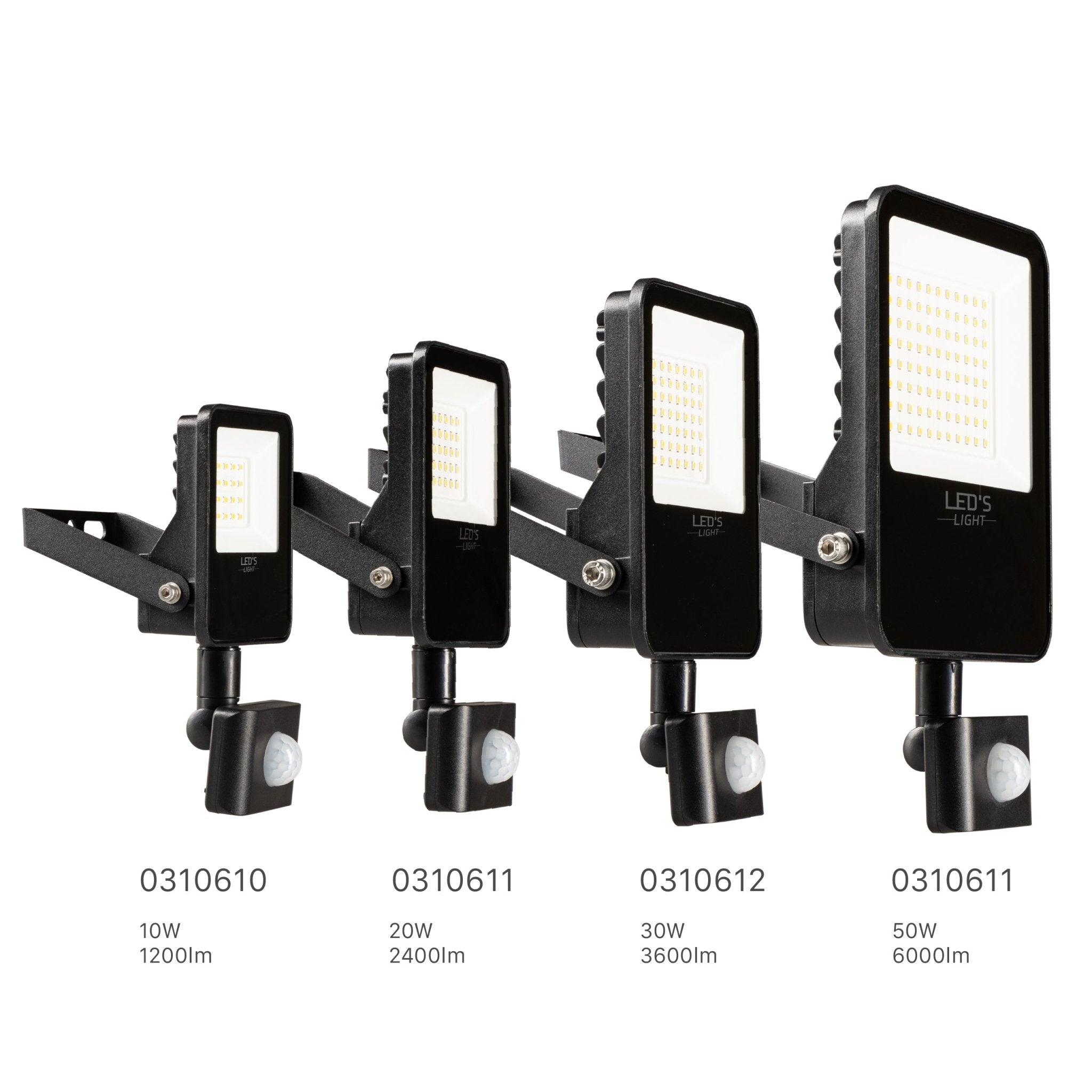 LED's Light Schijnwerper met Bewegingssensor 3600 - Waterdicht & Kantelbaar - 30W Schijnwerpers LED.nl