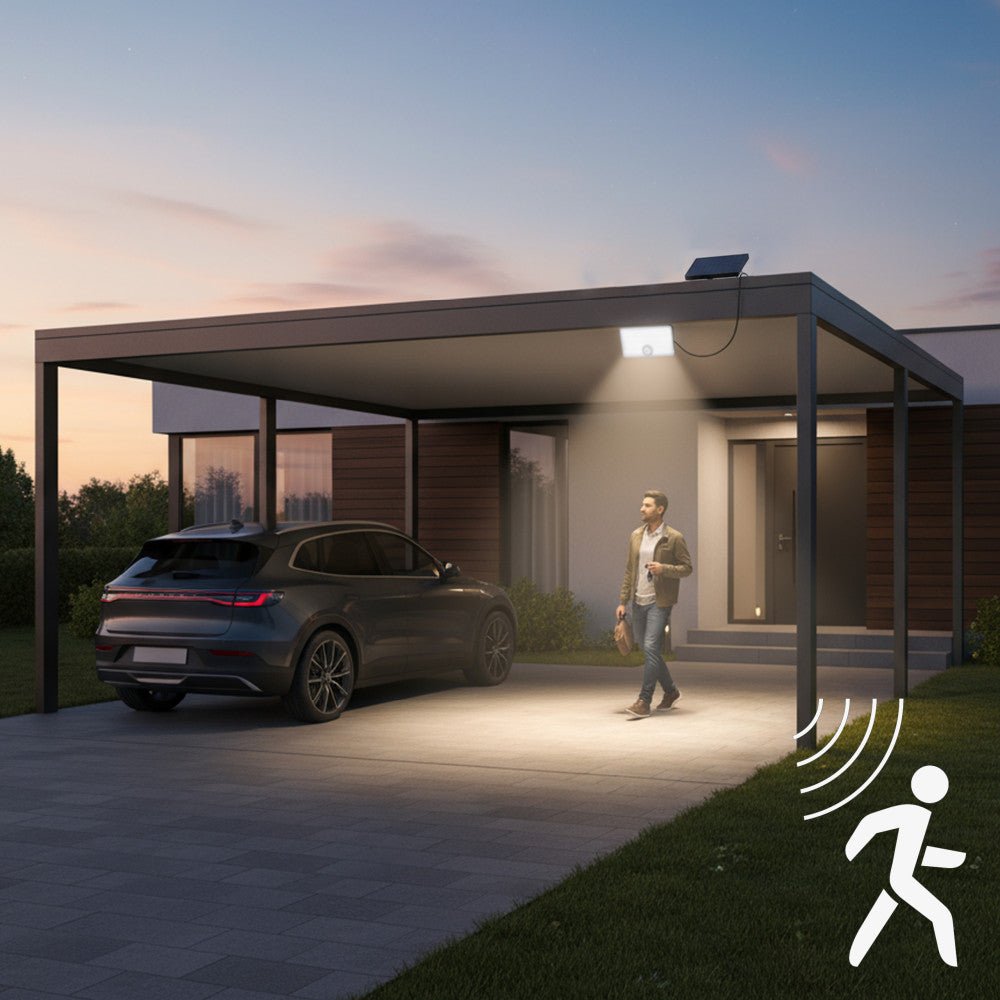 LED's Light Solar buitenlamp met sensor en zonnepaneel - 500lm 4000K - Zwart - IP65 Schijnwerpers LED.nl