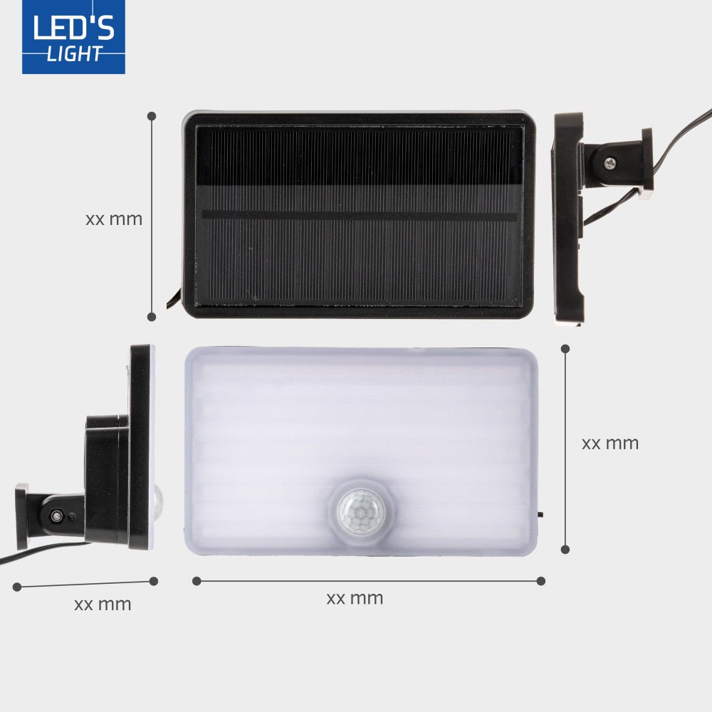 LED's Light Solar buitenlamp met sensor en zonnepaneel - 500lm 4000K - Zwart - IP65 Schijnwerpers LED.nl