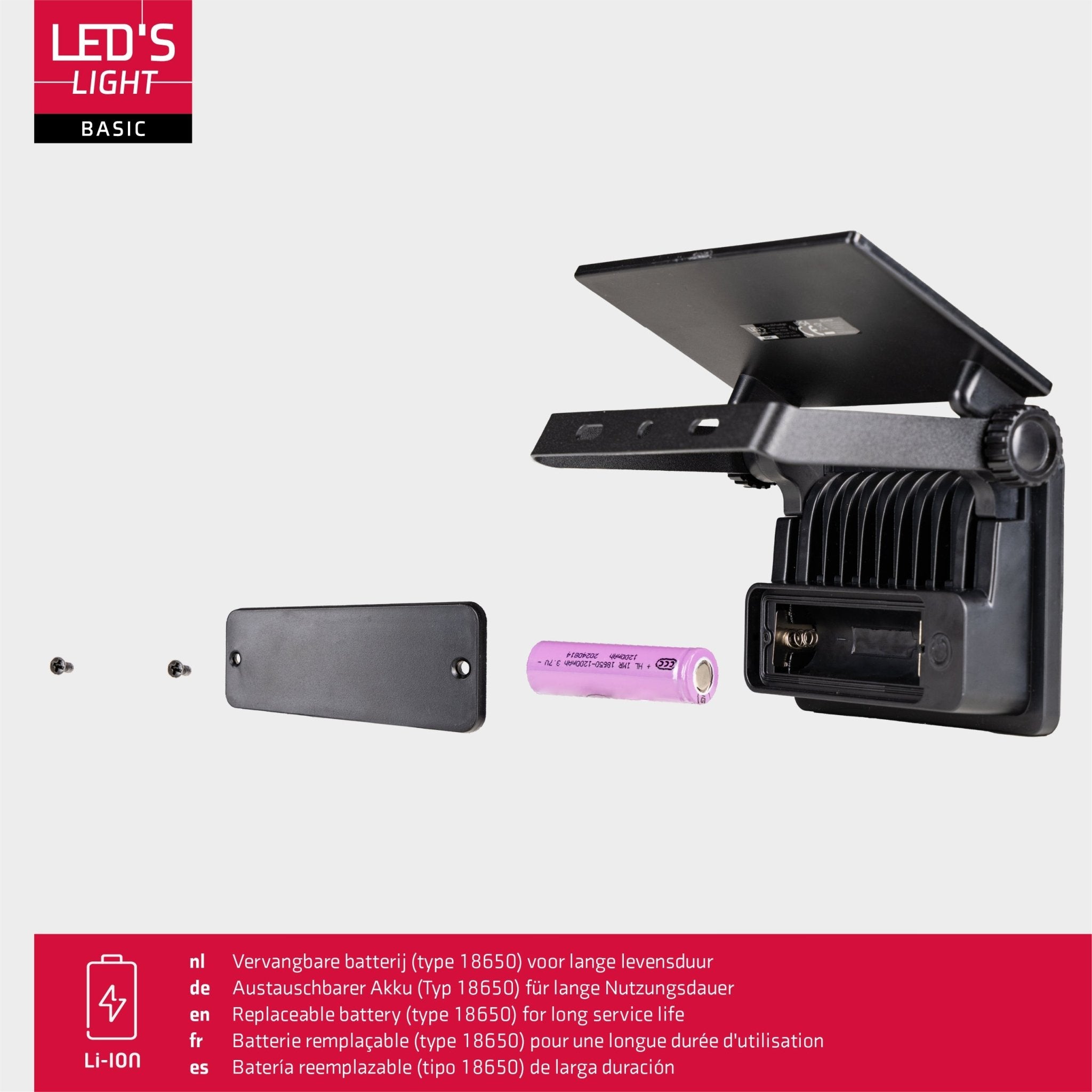 LED's Light Solar Schijnwerper met bewegingssensor - Volledig draadloze buitenlamp - Zwart Buitenlampen LED.nl