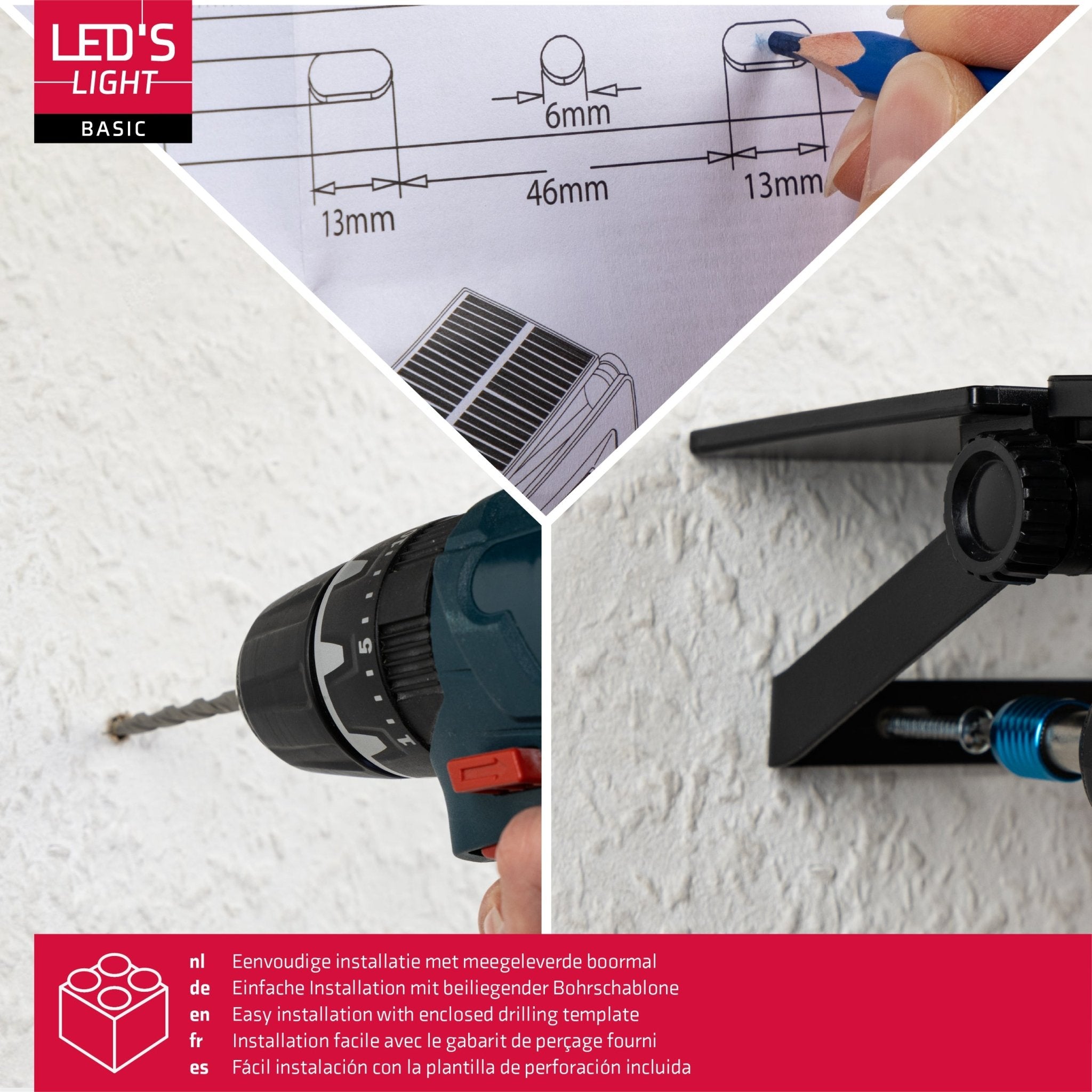 LED's Light Solar Schijnwerper met bewegingssensor - Volledig draadloze buitenlamp - Zwart Buitenlampen LED.nl