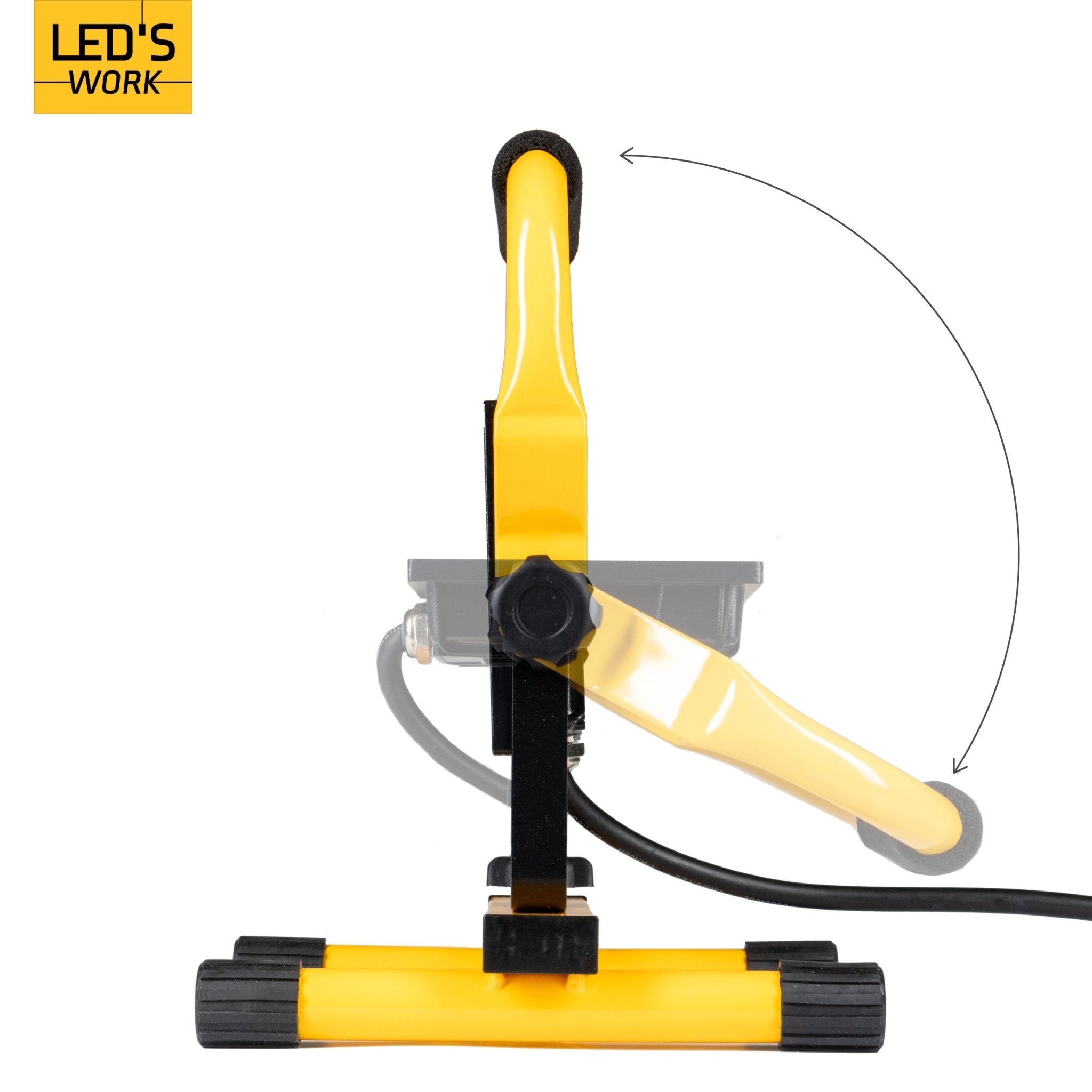 LED's Work Bouwlamp 3100 - Verstelbare beugel - Waterdicht (IP65) - Zwart geel Werklampen LED.nl