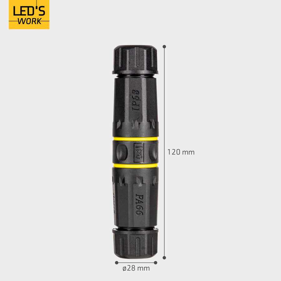 LEDs, Ethernet-Anschluss, RJ45-Stecker, I-Form – CAT6A – Ø 4,5–7,5 mm Kabel – IP68 - LED.de