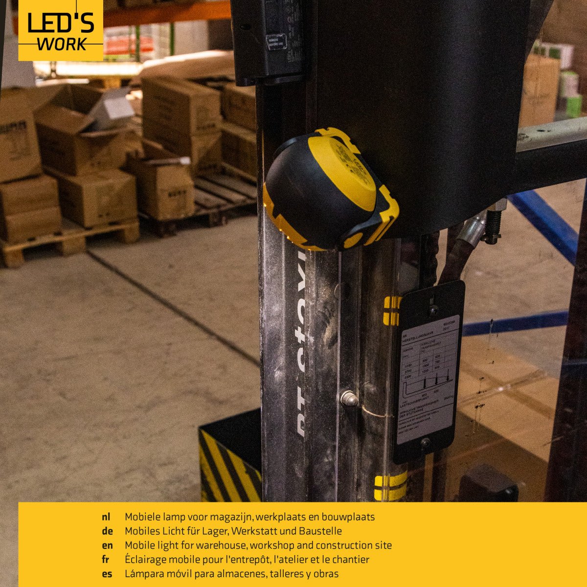 LED's Work Oplaadbare LED Looplamp – Krachtige Draadloze 800 Lumen Werk- & Noodlamp Werklampen LED.nl