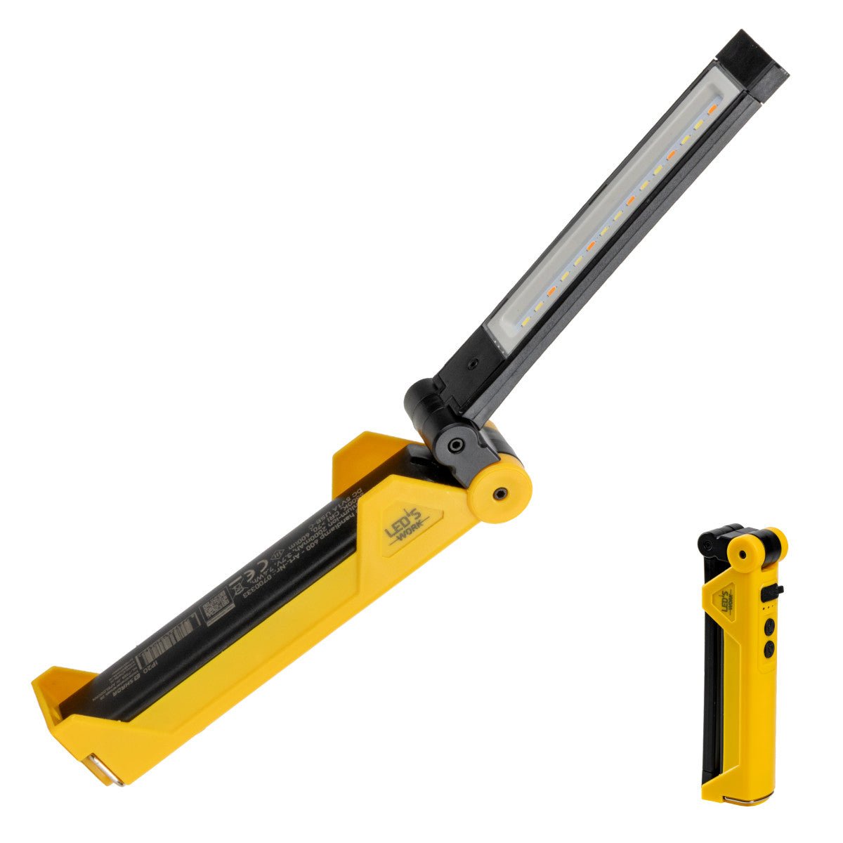 LED's Work Oplaadbare LED Werklamp op accu 600 - Werkt draadloos - Met magneet en haak Bouwlampen Led.nl