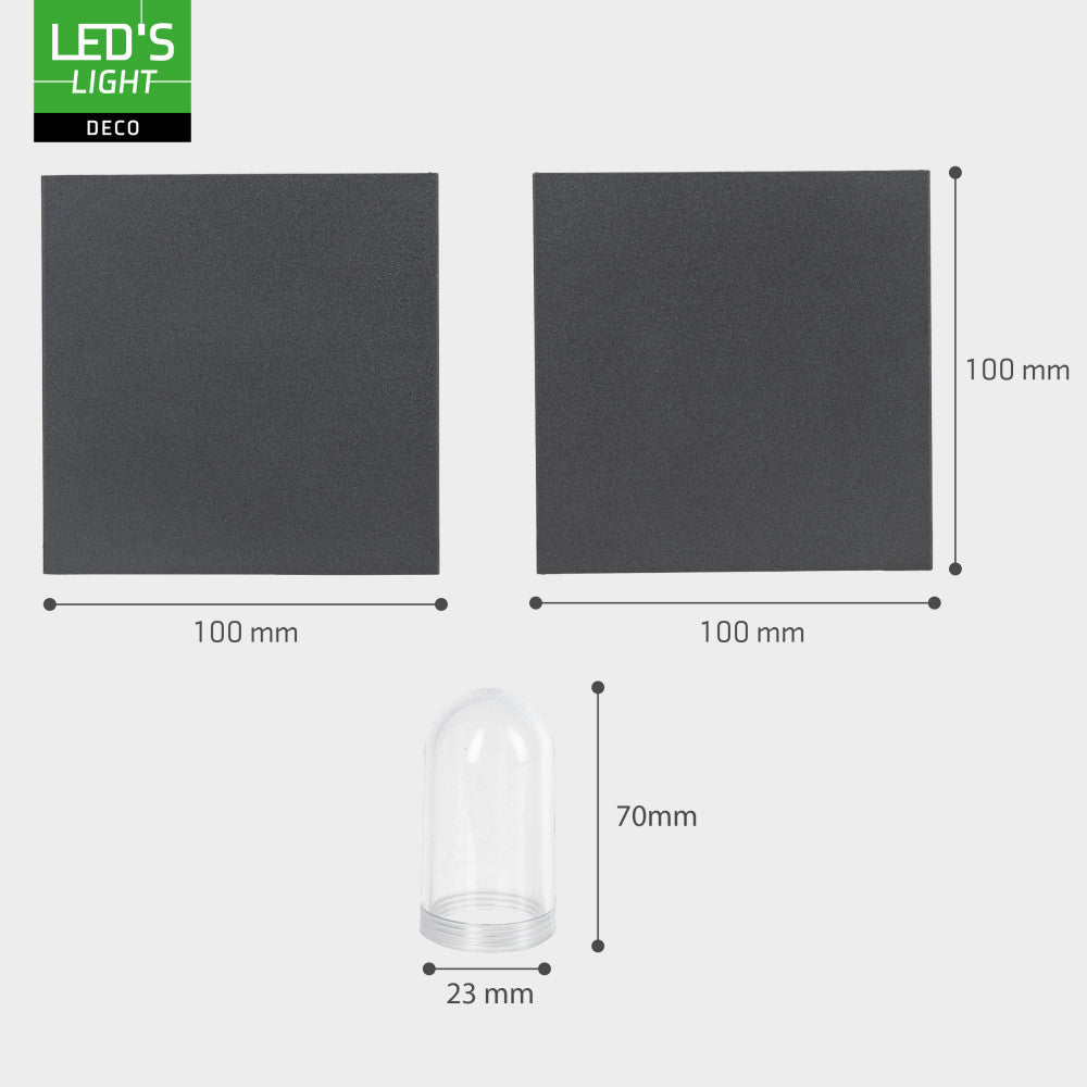 Lumo Cube Antraciet - Wandarmatuur zonder lichtbron - Excl 1xG9 - IP65 Wandlampen LED.nl
