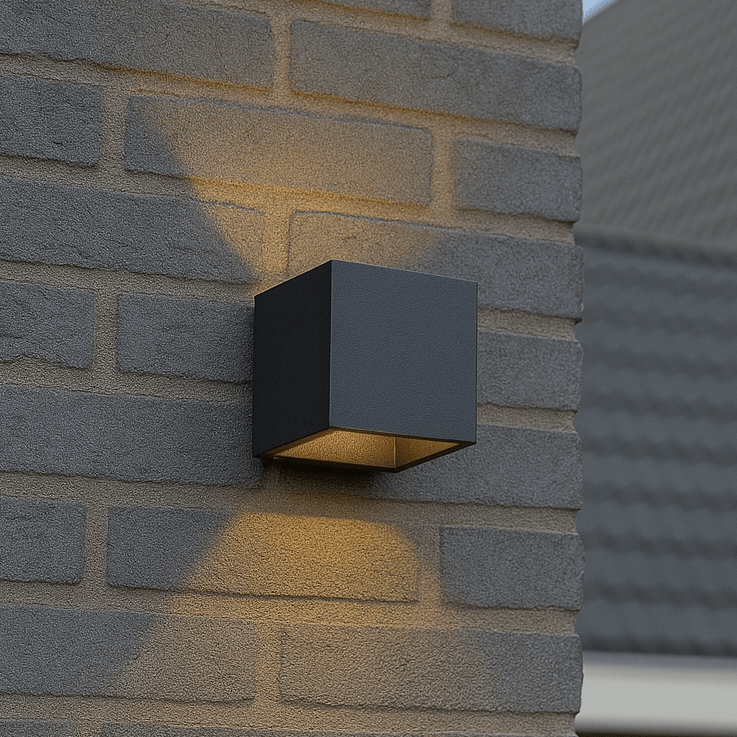 Lumo Cube Antraciet - Wandarmatuur zonder lichtbron - Excl 1xG9 - IP65 Wandlampen LED.nl
