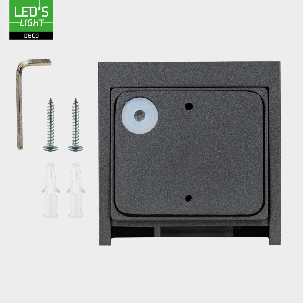 Lumo Cube Antraciet - Wandarmatuur zonder lichtbron - Excl 1xG9 - IP65 Wandlampen LED.nl