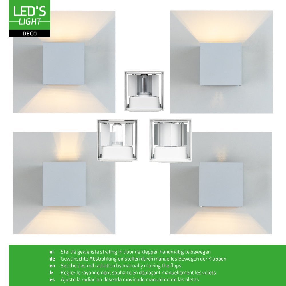 Lumo Cube Wit - Wandarmatuur zonder lichtbron - Excl 1xG9 - IP65 Wandlampen LED.nl