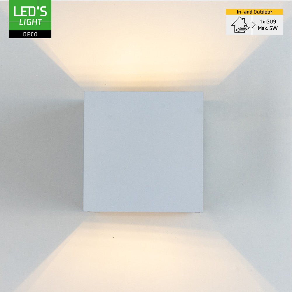 Lumo Cube Wit - Wandarmatuur zonder lichtbron - Excl 1xG9 - IP65 Wandlampen LED.nl