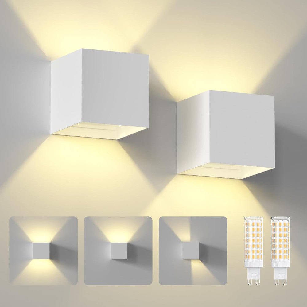 Lumo Cube Wit - Wandarmatuur zonder lichtbron - Excl 1xG9 - IP65 Wandlampen LED.nl