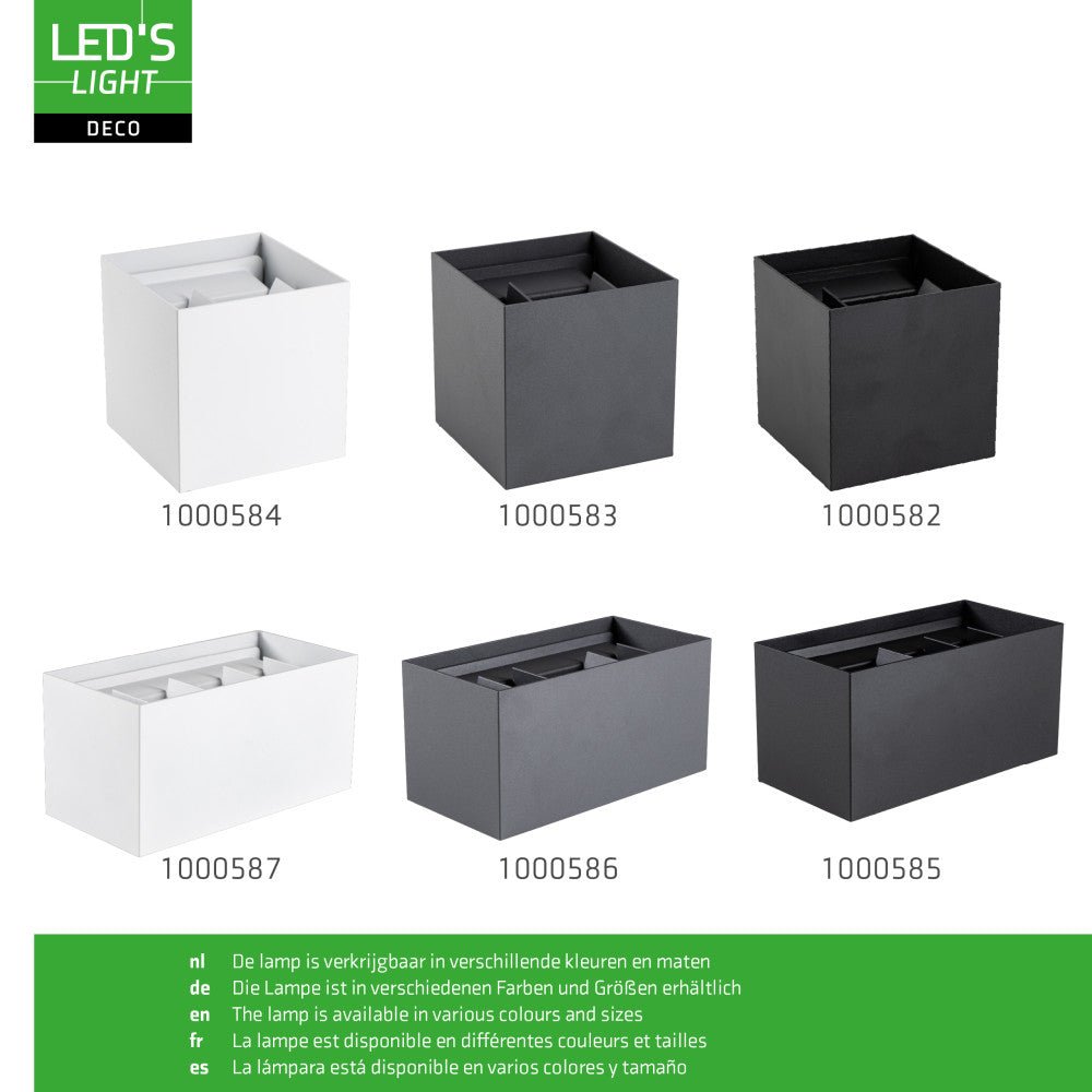 Lumo Cube Zwart - Wandarmatuur zonder lichtbron - Excl 1xG9 - IP65 Wandlampen LED.nl
