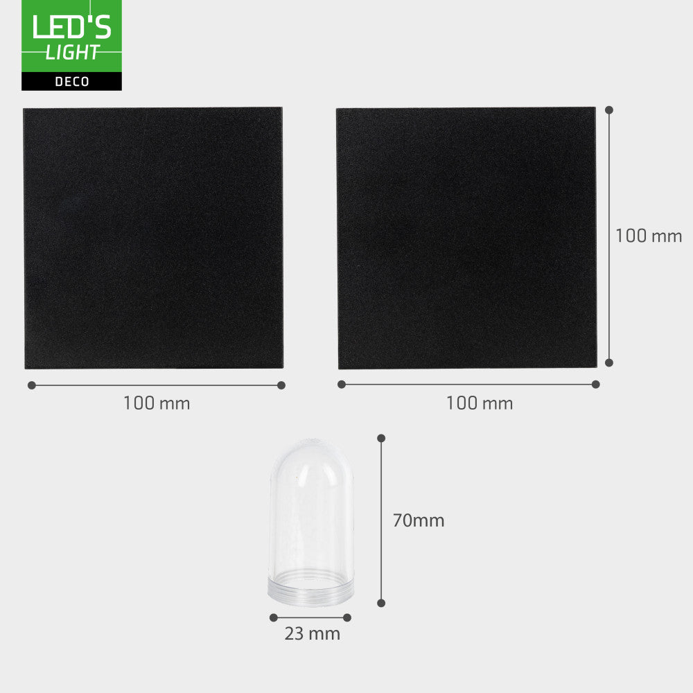 Lumo Cube Zwart - Wandarmatuur zonder lichtbron - Excl 1xG9 - IP65 Wandlampen LED.nl
