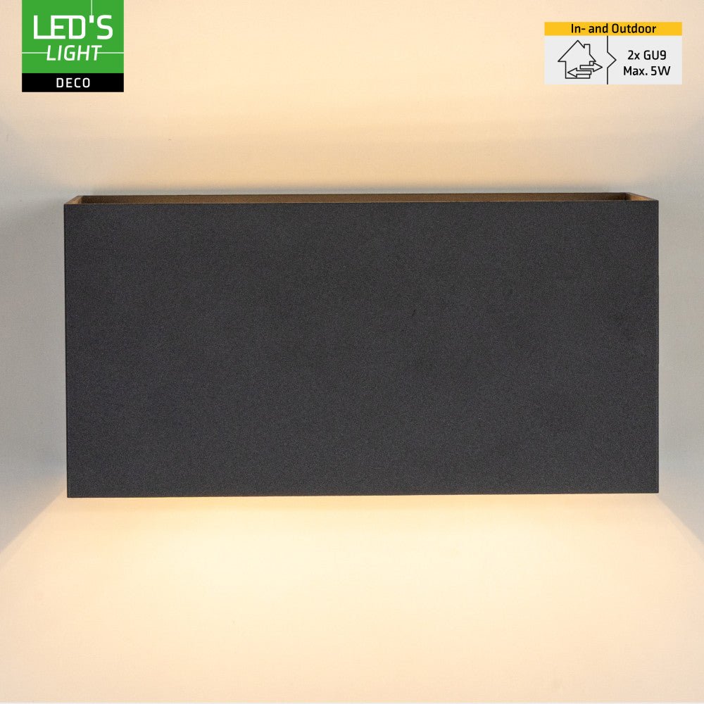 Lumo Recta Antraciet - Wandarmatuur zonder lichtbron - Excl 2xG9 - IP65 Wandlampen LED.nl
