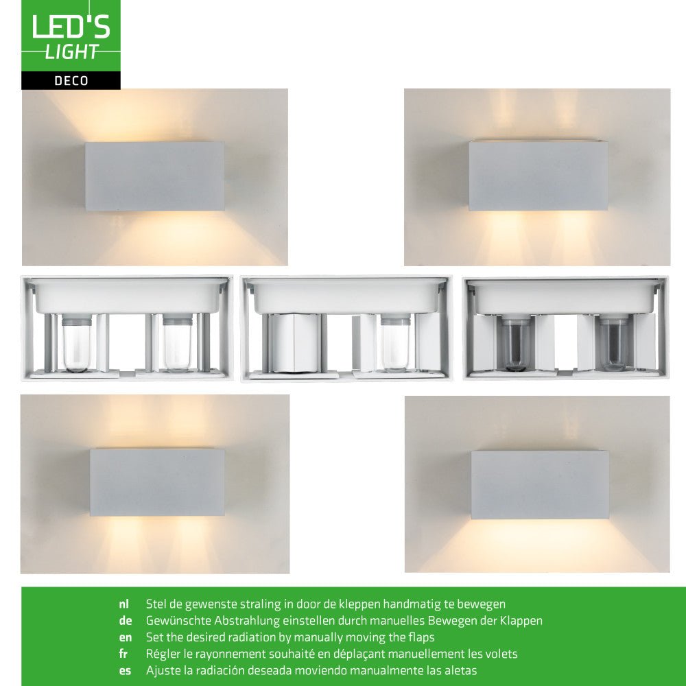 Lumo Recta Wit - Wandarmatuur zonder lichtbron - Excl 2xG9 - IP65 Wandlampen LED.nl