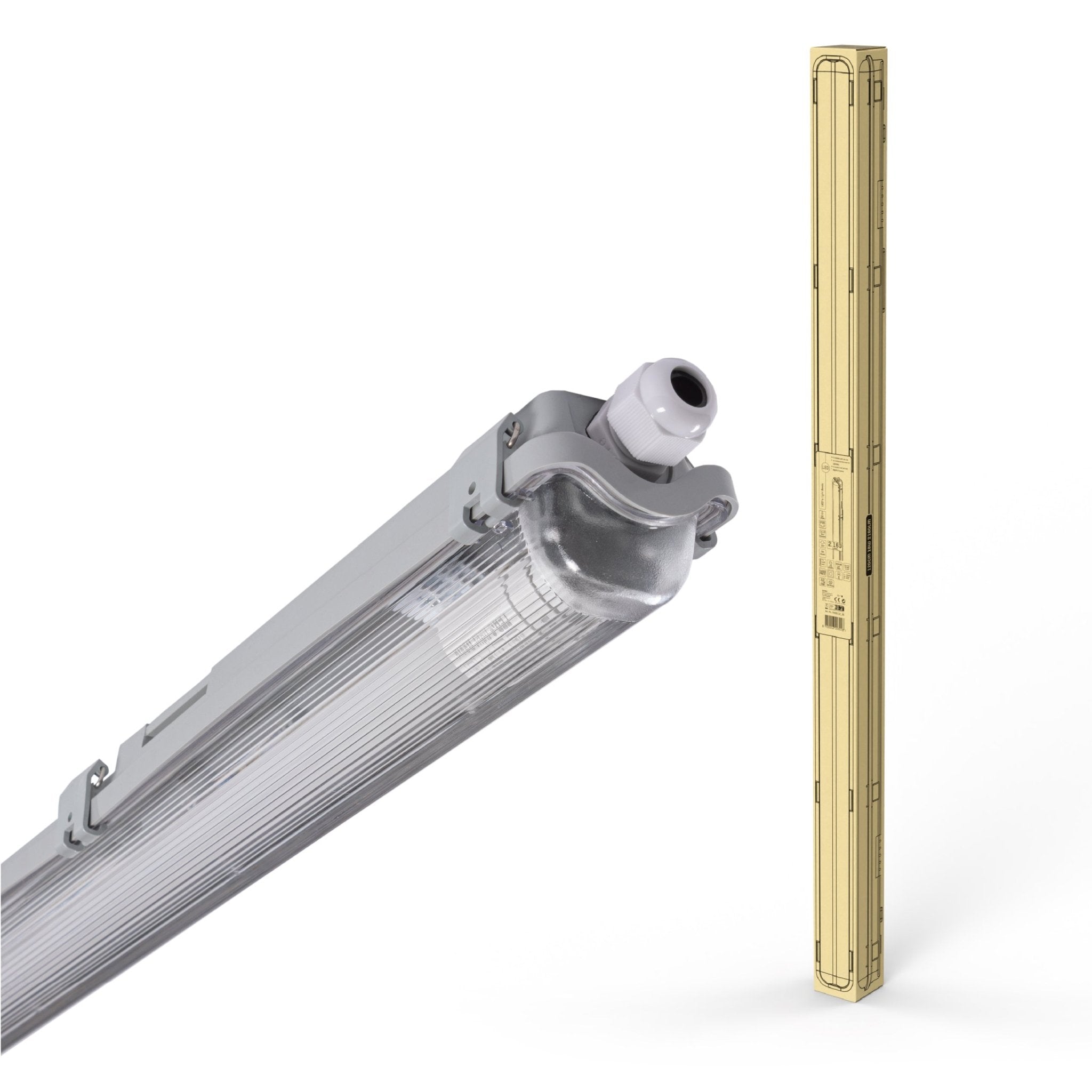 Proventa LED TL armaturen met lampen 120 cm - Koud wit licht 6500 K - Waterdicht - Voordeelverpakking - 8 stuks TL verlichting LED.nl