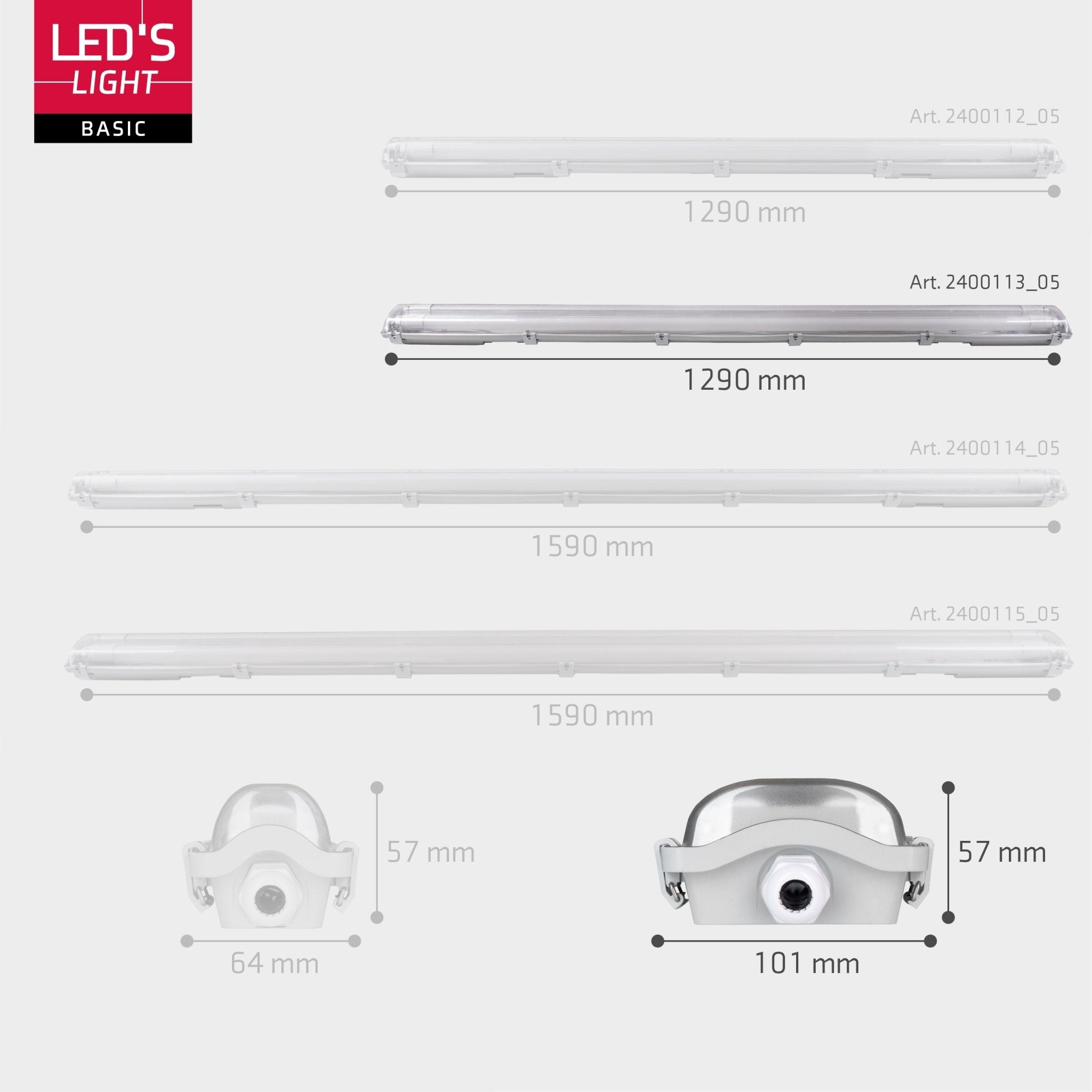 4 PACK - LED TL dubbel armaturen met 8 lampen 120 cm - Koud wit licht 6500 K - Waterdicht TL verlichting LED.nl