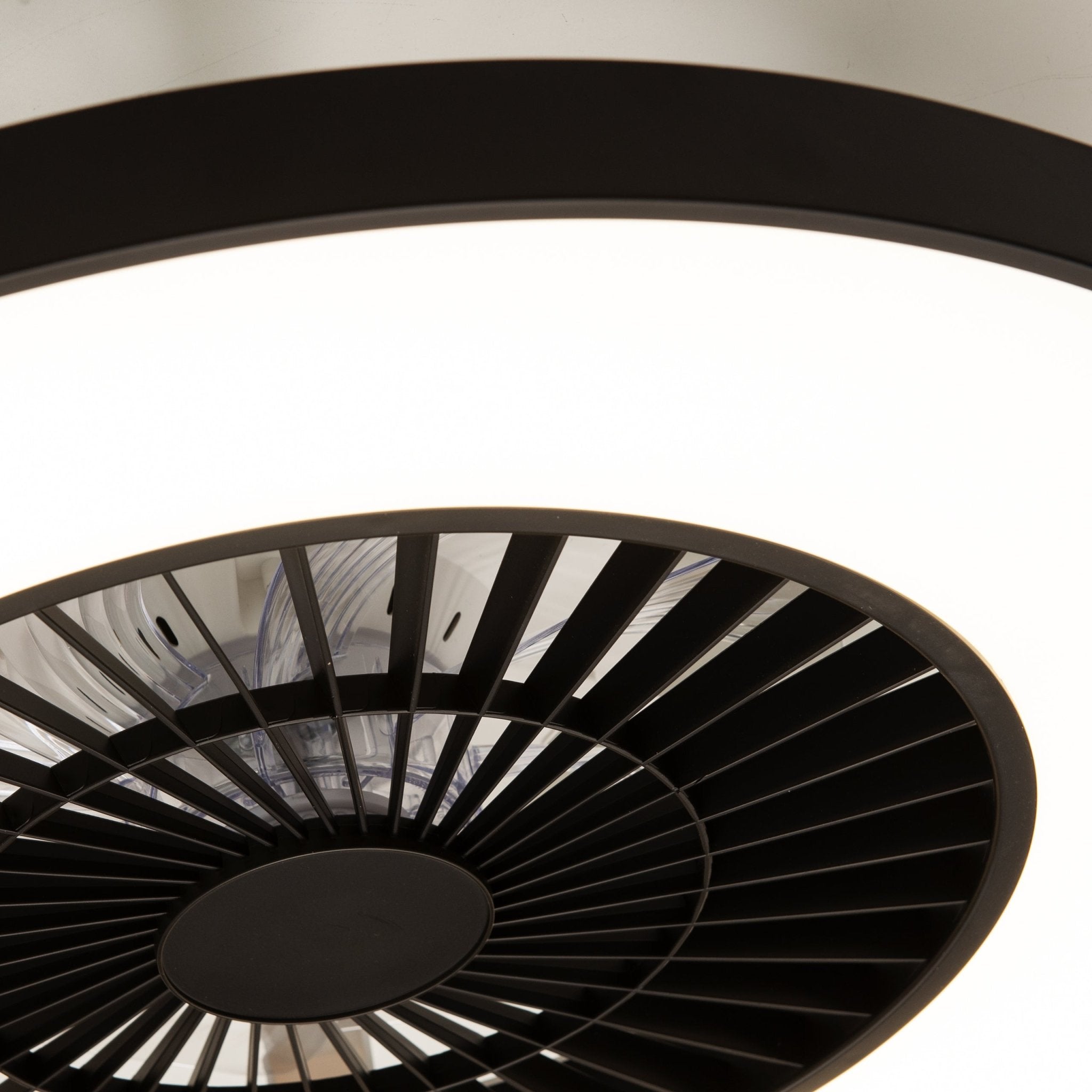 Proventa Premium Plafondventilator met lamp 60 cm - Zomer- en winterstand met afstandsbediening - Zwart Plafondventilatoren LED.nl