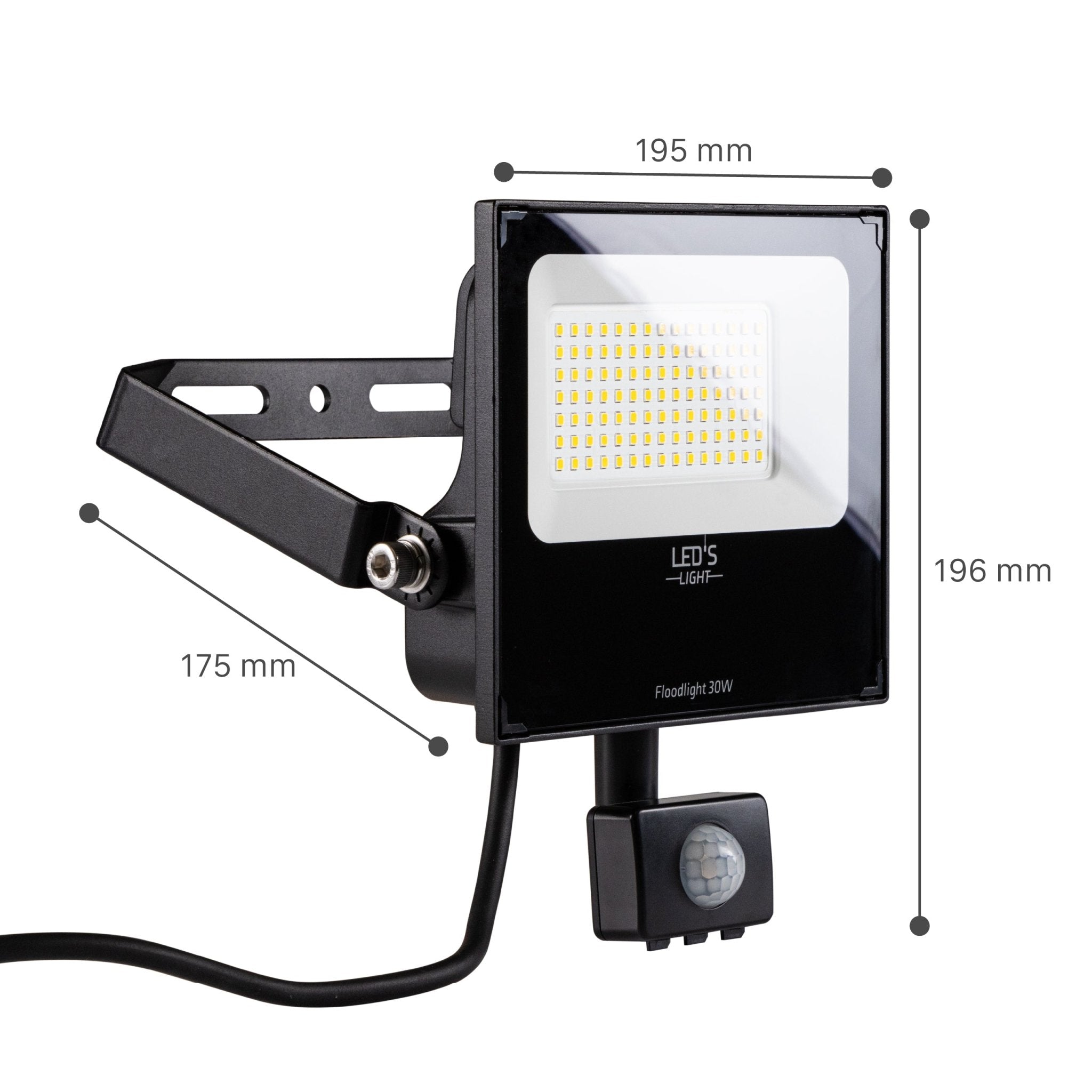 UltraFlood LED Schijnwerper 30W met Bewegingssensor en Daglichtsensor - Kantelbaar - 4800 Lumen - IP65 Schijnwerpers LED.nl