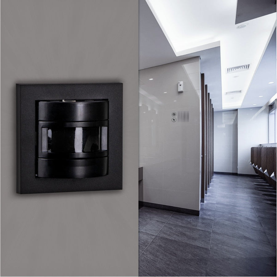 Wall switch with motion sensor - 55 x 55 mm flush-mounted - Compatible with LED - Black - LED.nl