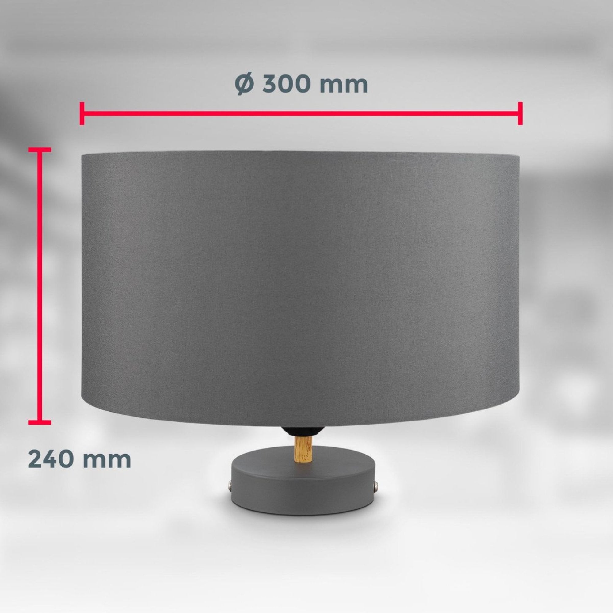 B.K.Licht - Decoratieve plafondlamp - Ø30cm - Grijs/wit - Metaal, hout en stof - Ronde plafonnière - E27 fitting - Excl. lichtbron LED.nl