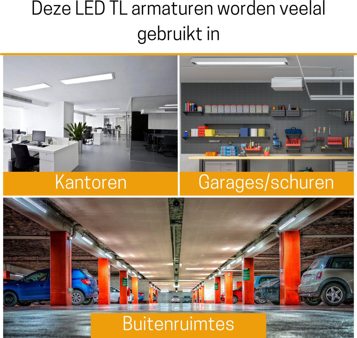 2 PACK - LED's Light Universele LED TL verlichting compleet 120 cm - voor binnen en buiten - 2500 lm TL verlichting LED.nl