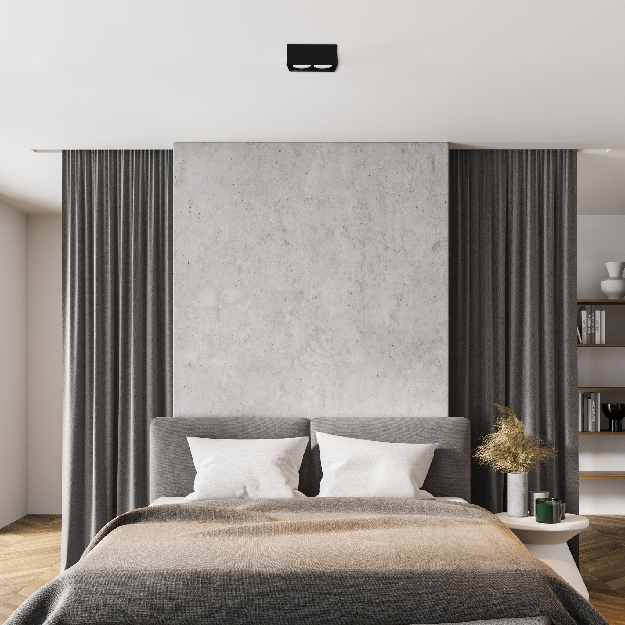 LED's Light Cube LED Plafondlamp - 2 lichtpunten - Draaibaar licht - Staal - 20 x 8 cm - Zwart Plafondlampen LED.nl